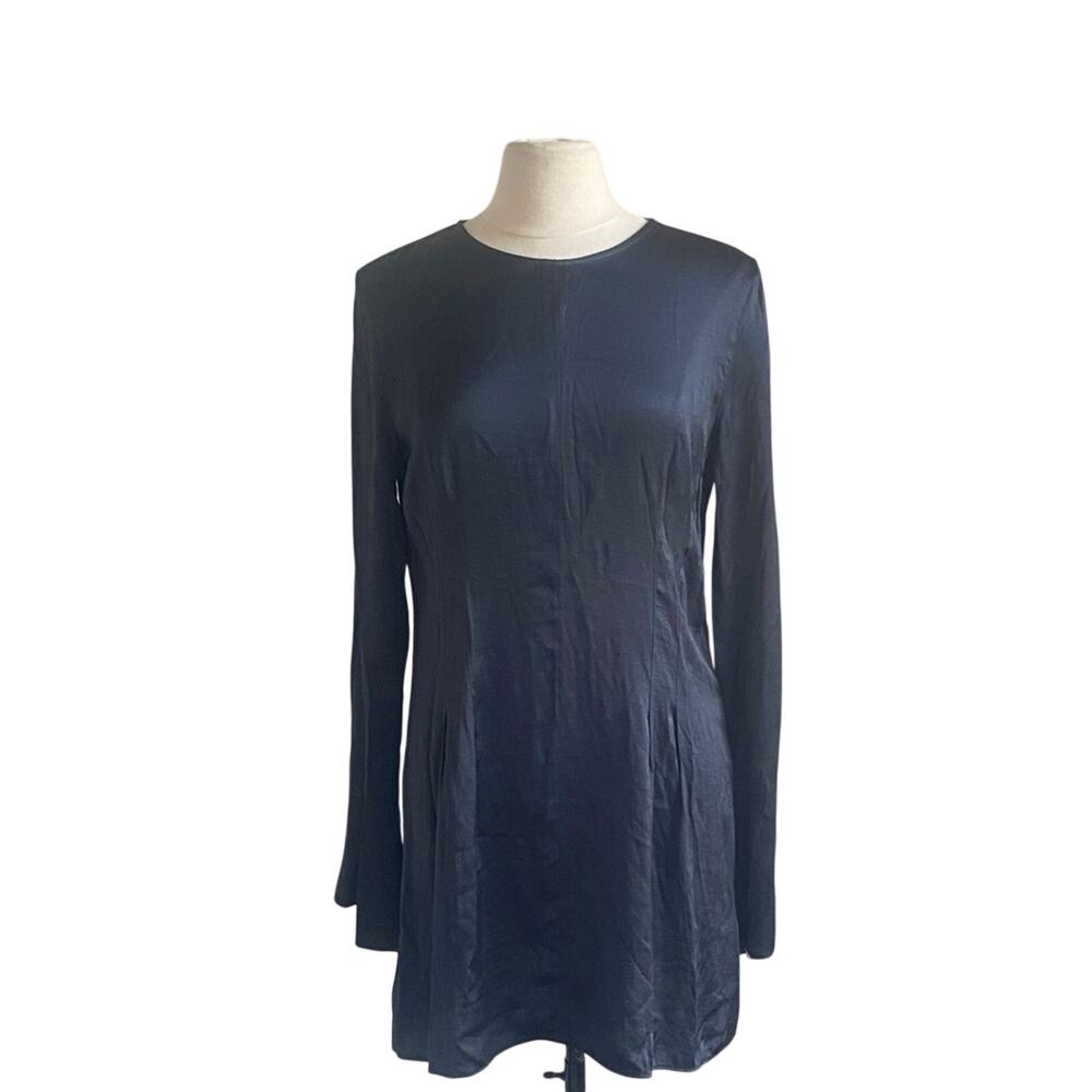 TREASURE & BOND Shift Dress Womens Sz Large Navy Long Sleeve